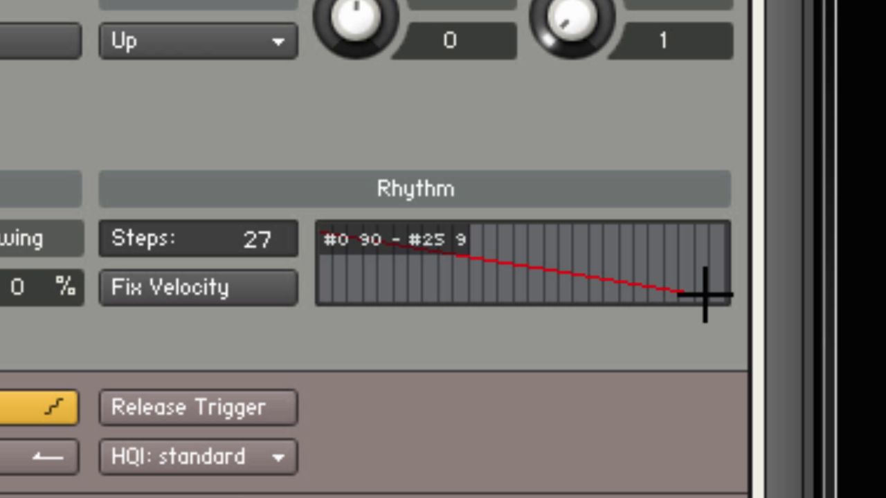 Kontakt Arpeggiator: right click and drag the mouse to create consistent patterns. width=