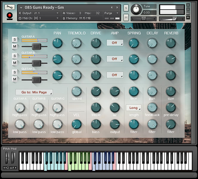 Desert Guitars - Kontakt User Interface 2