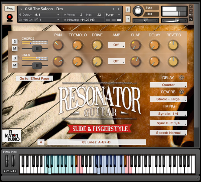 Resonator Guitar - Kontakt User Interface 1