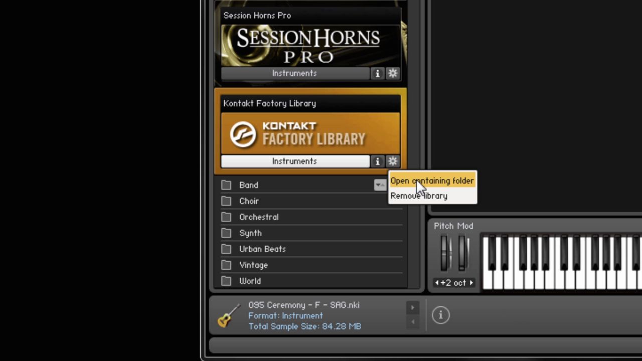 kontakt factory library change path