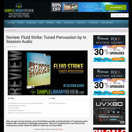 Sample Library Review of Fluid Strike Tuned Percussion sample library for Kontakt