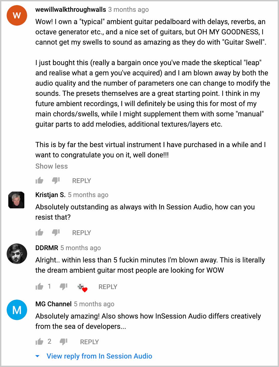 Customer Reviews of Guitar Swell