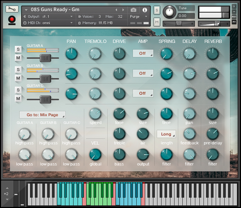 Desert Guitars - Kontakt User Interface 2